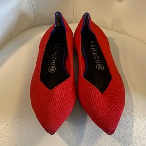 Rothy’s Chili Red The point Flats Size W8.5